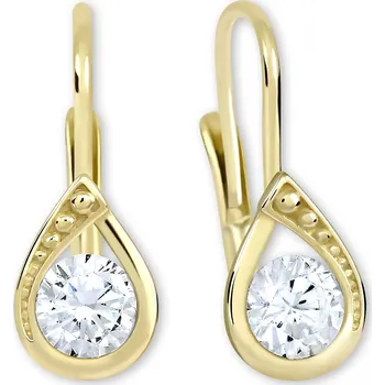 Náušnice Soliter Nádherné zlaté náušnice s čirými krystaly 236 001 00960 + 2 měsíce na vrácení zboží