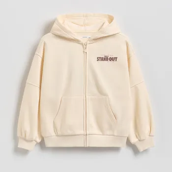 Dívčí oblečení Reserved - Mikina s&nbsp;potiskem - tělová - 263GX-02X - 263GX-02X-U13