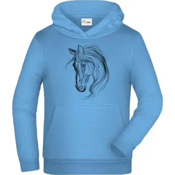 Pánské tričko Kůň, neon kolekce, V3, černý tisk - Dětská mikina s kapucí - 164 cm