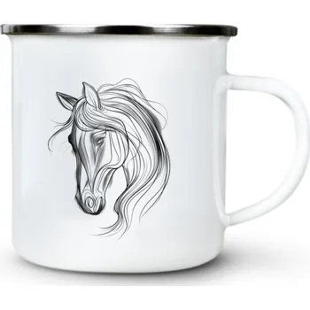 Kůň, neon kolekce, V3 - Plechový hrnek VELKÝ 400ml (500 ml po okraj) - 400 ml