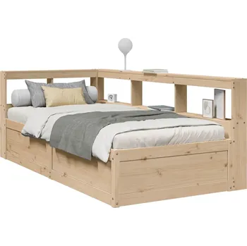 Ložnice zahrada-XL Postel s knihovnou bez matrace 90 x 190 cm masivní borovice 3324481