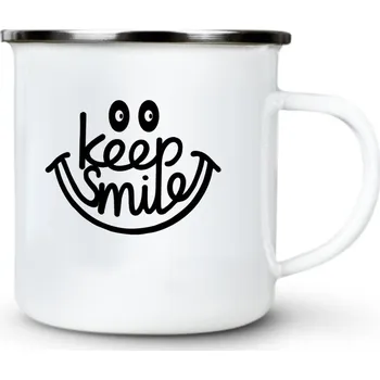 Keep Smile - Plechový hrnek VELKÝ 400ml (500 ml po okraj) - 400 ml