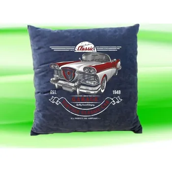 Dekorativní polštářek Polštář vintage classic car šedý (Polštářek 35x35 cm veterán car)