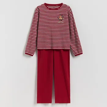 Dětská móda Reserved - Dvoudílné pyžamo s výšivkou - červená - 366CV-33X - 366CV-33X-U14