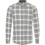 Pure by Hatico Flanelová košile Pure Casual Fit - béžová / navy velikost: 45/46, délka rukávu: dlouhý rukáv