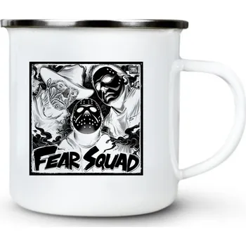 Pánské oblečení Tým nočních můr, černý potisk - Plechový hrnek VELKÝ 400ml (500 ml po okraj) - 400 ml