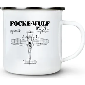 Pánské oblečení Focke-Wulf Fw 190 - Plechový hrnek VELKÝ 400ml (500 ml po okraj) - 400 ml