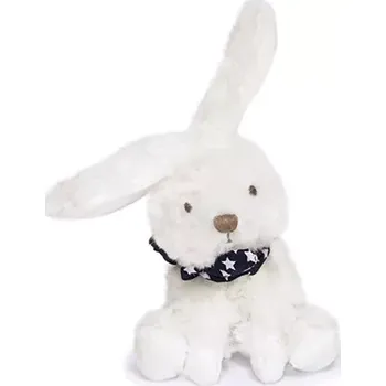 plyšák Doudou et Compagnie Paris Doudou Plyšový králíček s šátkem 12 cm tmavě modrá s hvězdičkami