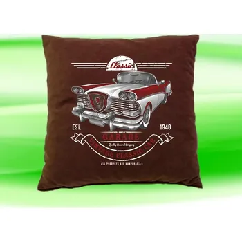 Dekorativní polštářek Polštář vintage classic car hnědý (Polštářek 35x35 cm veterán car)
