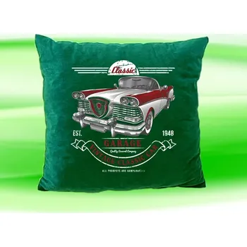 Dekorativní polštářek Polštář vintage classic car zelený (Polštářek 35x35 cm veterán car)