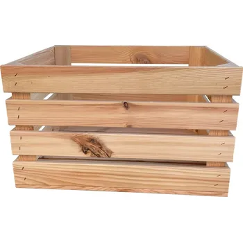 Úložný box 4iQ Group Dřevěná bedýnka "L" 50x40x30 cm -Přírodní