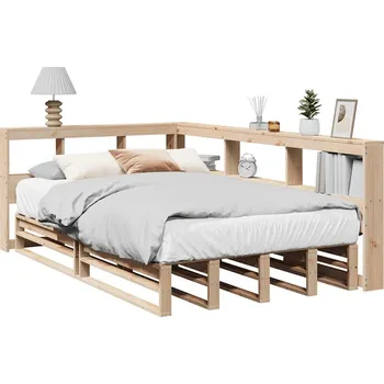 Ložnice zahrada-XL Postel s knihovnou bez matrace 120 x 200 cm masivní borovice 3324502