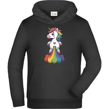 Pánské tričko Jednorožec prdí duhu - Dětská mikina s kapucí - 152 cm