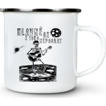 Hlavně se z toho neposrat, verze pro muzikanty - Plechový hrnek VELKÝ 400ml (500 ml po okraj) - 400 ml