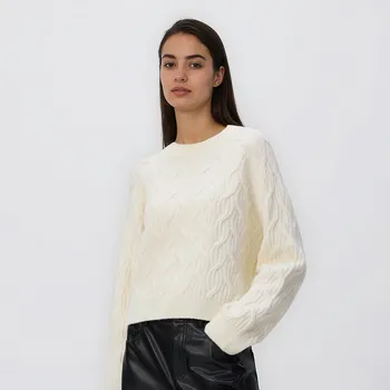 Dámský svetr Reserved - Strukturovaný svetr - tělová - 955IL-02X - 955IL-02X-L