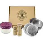 Cestovní balení NATAVA - šampon a balzám Ylang-Ylang, deodorant Květinová zahrada, 2 kulaté mýdlenky