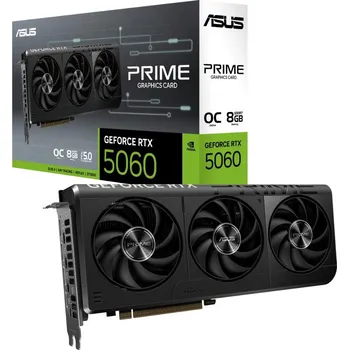 Grafická karta ASUS VGA NVIDIA GeForce RTX 5060 PRIME OC 8G, 8GB GDDR7, 3xDP, 1xHDMI