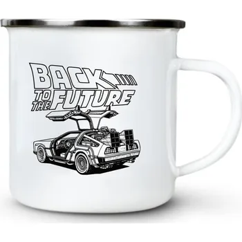 Pánské oblečení Back to the future, v5 - Plechový hrnek VELKÝ 400ml (500 ml po okraj) - 400 ml