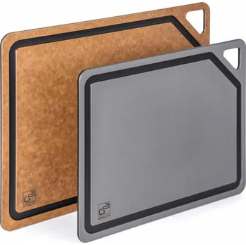 Kuchyňské prkénko Prkénko krájecí G21 EcoCut z přírodní celulózy - sada 2 ks, hnědé/grafitové