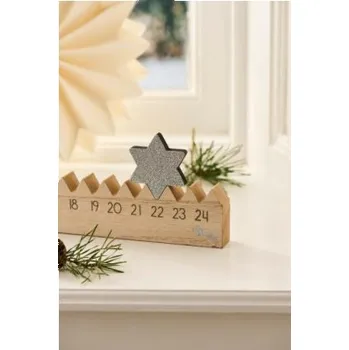 Vánoční dekorace Ib Laursen Adventní kalendář Silver Star 50 cm stříbrná