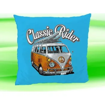 Dekorativní polštářek Polštářek VW Transporter T1 tyrkysový (polštář 35x35 cm)