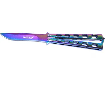 kapesní nůž Nůž - motýlek, celokovový KANDAR - duhový