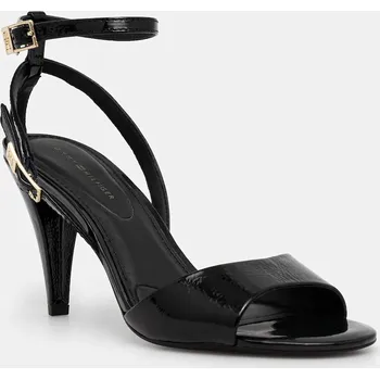 Dámské lodičky Kožené lodičky Tommy Hilfiger TH ELEGANT PATENT SANDAL FW0FW08961 černá 99X, EUR 36