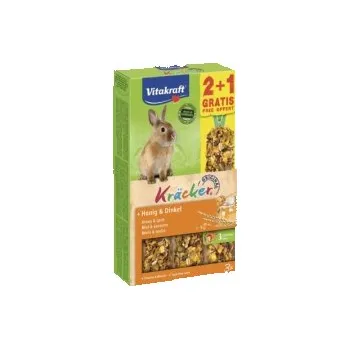 Krmivo pro hlodavce Doplňkové krmivo pro králíky Vitakraft Kracker med 2+1 zdarma