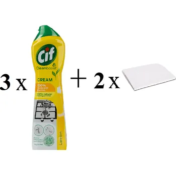 3 x CIF CREAM žlutý písek 500 ml + 2x prachovka