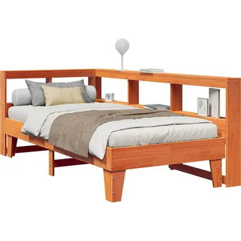 Postel zahrada-XL Postel s knihovnou bez matrace hnědá 75x190 cm masivní borovice 3324564