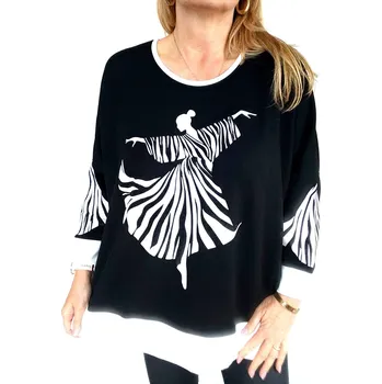 Dámské tričko Turecko Dámské mikinové triko BALLERINA vel. 1, barva černá/bílá