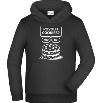 Pánské tričko Povolit Cookies? bílý tisk - Dětská mikina s kapucí - 152 cm