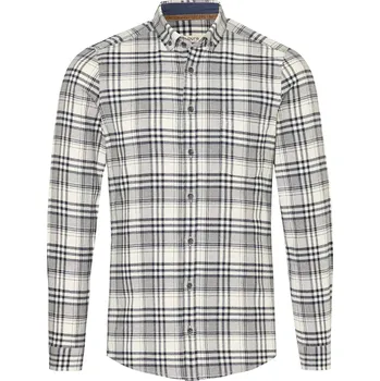 Pánská košile Flanelová košile Pure Casual Fit - béžová / navy velikost: 39/40, délka rukávu: dlouhý rukáv