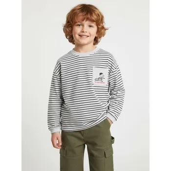 Chlapecká mikina Sinsay - Bavlněná proužkovaná mikina Le Petit Nicolas - šedá - 095FC-09M - 095FC-09M-116