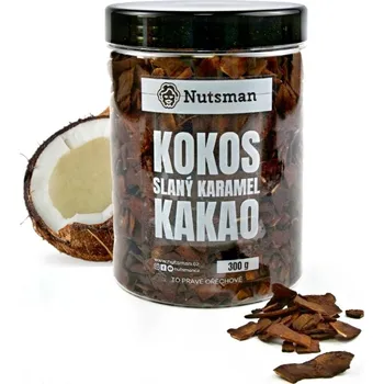 NUTSMAN Kokosové chipsy ve slaném karamelu a kakau 300 g