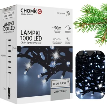 Vánoční světelný řetěz Chomik LED9652 53 m 1000 LED studená bílá