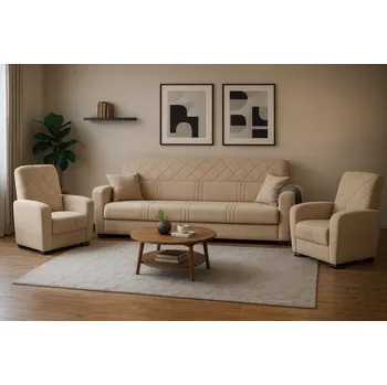 Sedací souprava Rozkládací sedací souprava CALIBRA 3+1+1 béžová