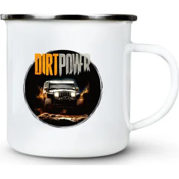Dirt power, 4X4 - Plechový hrnek VELKÝ 400ml (500 ml po okraj) - 400 ml