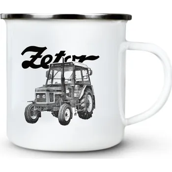 Zetor 7711, V7 - Plechový hrnek VELKÝ 400ml (500 ml po okraj) - 400 ml