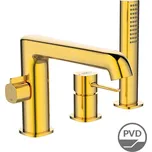Laveo Vanová baterie Pola 3-otvorová se sprchovým setem - BAP_G13D, zlatá lesk