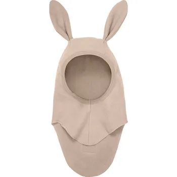 Kojenecká čepice HUTTELiHUT - Jarní kukla z bavlněného fleesu - Zajíček - Růžový VARIANTY: 0-12M