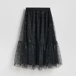 Reserved - Tylová sukně s flitry - černý - 566GC-99X - 566GC-99X-XS