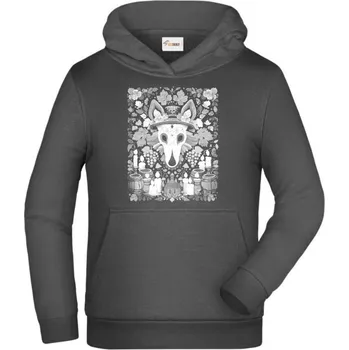 Pánské tričko Mexická noc duší, bílý potisk - Dětská mikina s kapucí - 140 cm