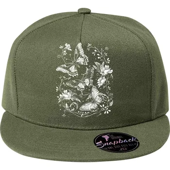 Dámské tričko Zahrada motýlích křídel, bílý potisk - Kšiltovka, čepice 5P RAP - nastavitelná