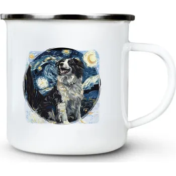 Psí hvězdná noc - Plechový hrnek VELKÝ 400ml (500 ml po okraj) - 400 ml