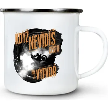 Pánské oblečení Když nevidíš cestu, tak si ji vytvoř, ENDURO, V4 - Plechový hrnek VELKÝ 400ml (500 ml po okraj) - 400 ml