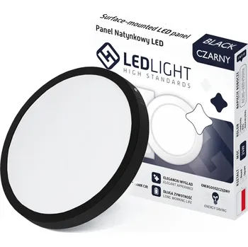 LED osvětlení HUR LED SVĚTLA PLAFOND VEDL POVRCH PANELU UNBLINKING ČERNÁ CCD BÍLÁ TEPLÁ 18W