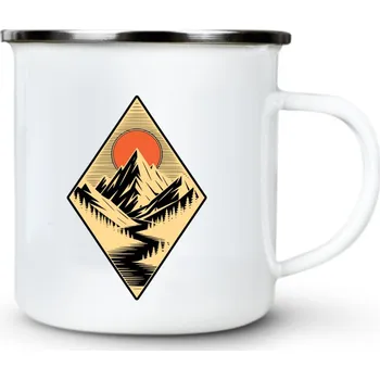 Pánské oblečení Slunce v horách - Plechový hrnek VELKÝ 400ml (500 ml po okraj) - 400 ml