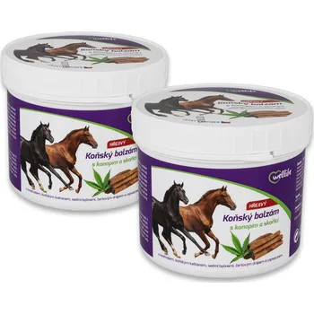 Wellife Koňský balzám hřejivý s konopím a skořicí 500 ml sada 2 ks