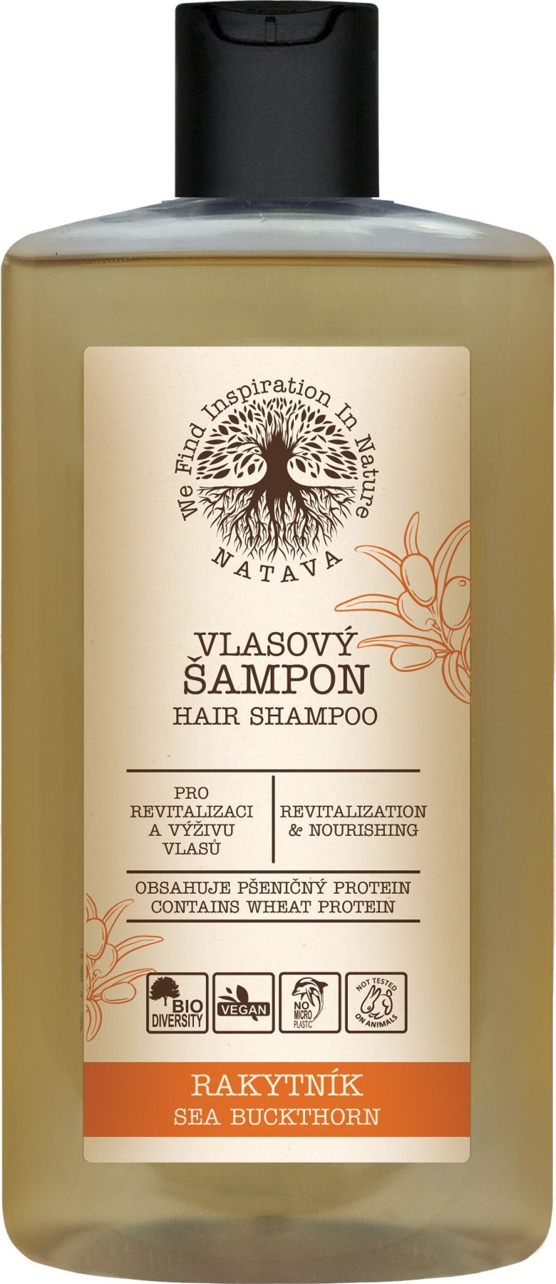 NATAVA Šampon na vlasy - Rakytník 250 ml